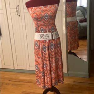 INC Coral Floral Strapless Dress/Skirt